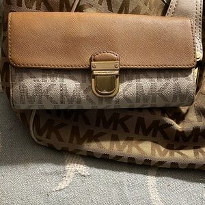 Michael Kors Tan and Brown Women's Wallet